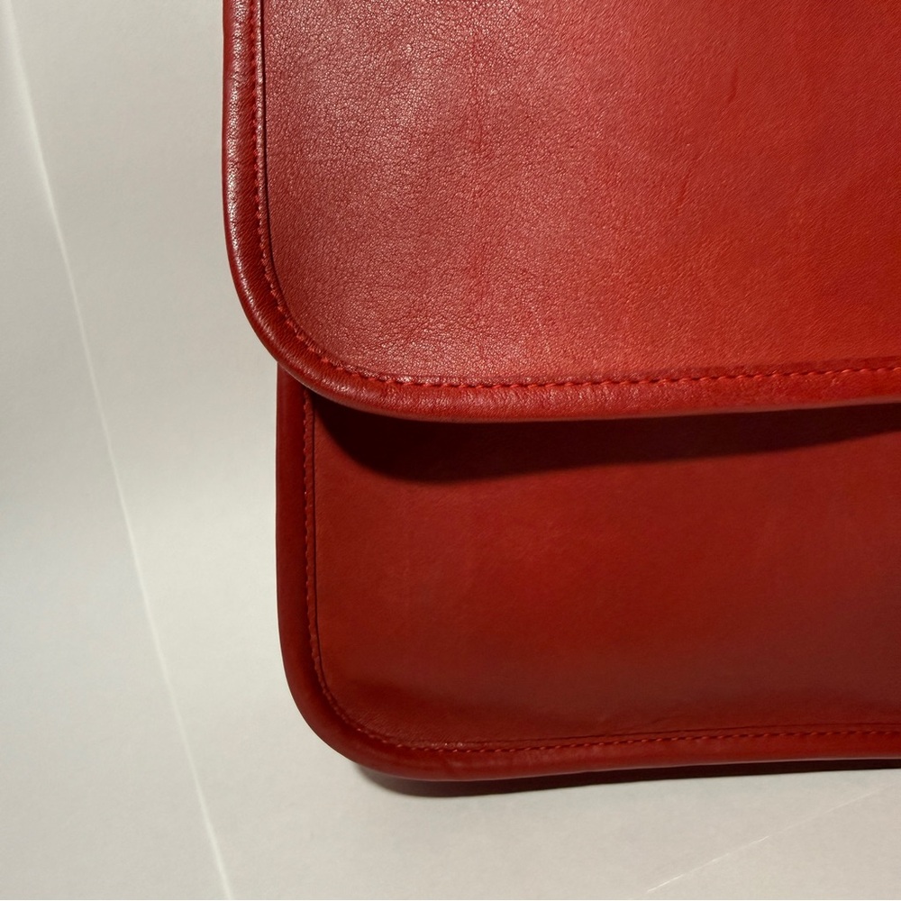 COACH Vintage Letter Brief from 1980s NYC Factory. Rich Red. Near Perfection. - Picture 2 of 16